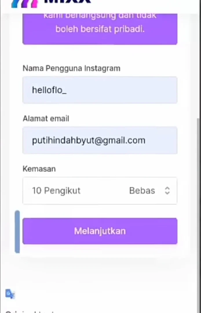 klik opsi pengikut