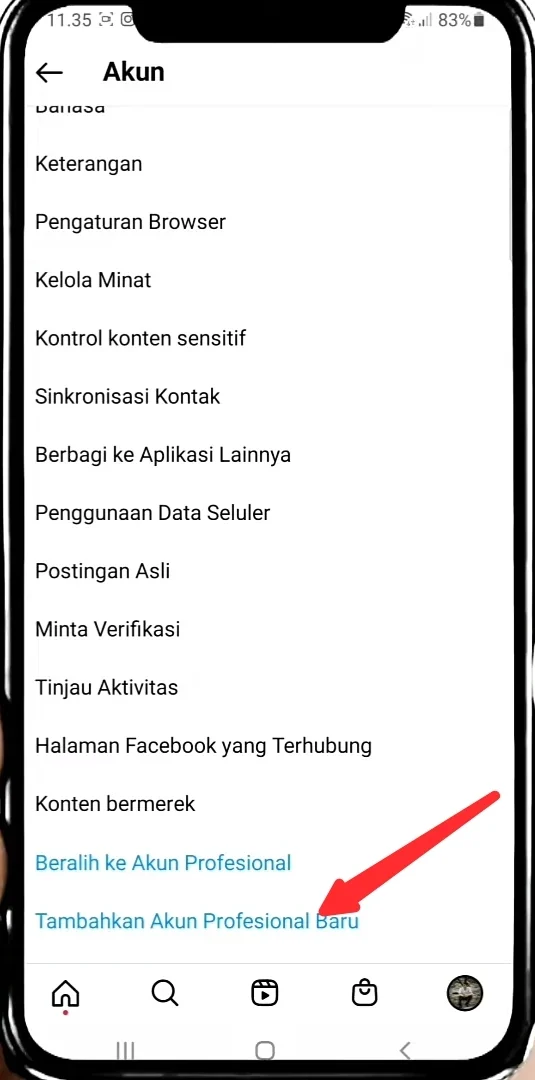 klik saja bagian akun