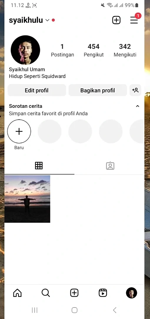 tampilan profil Anda