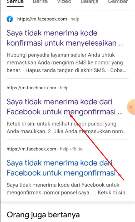 Kode Konfirmasi Facebook Tidak Masuk ke SMS