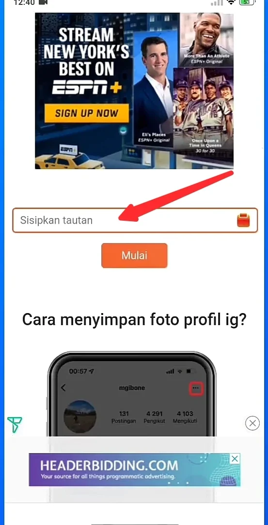 paste link tersebut.