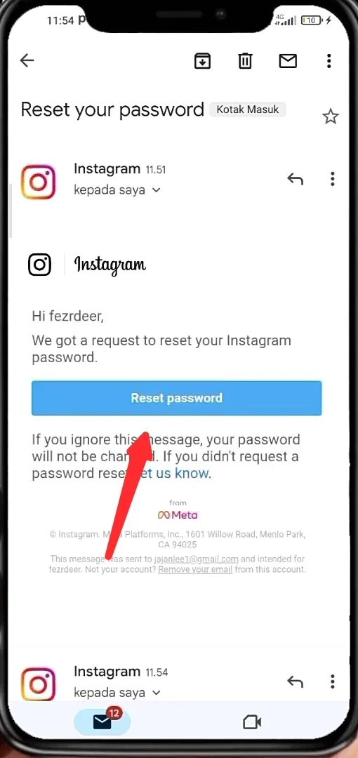 reset password