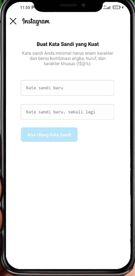 masukkan password baru