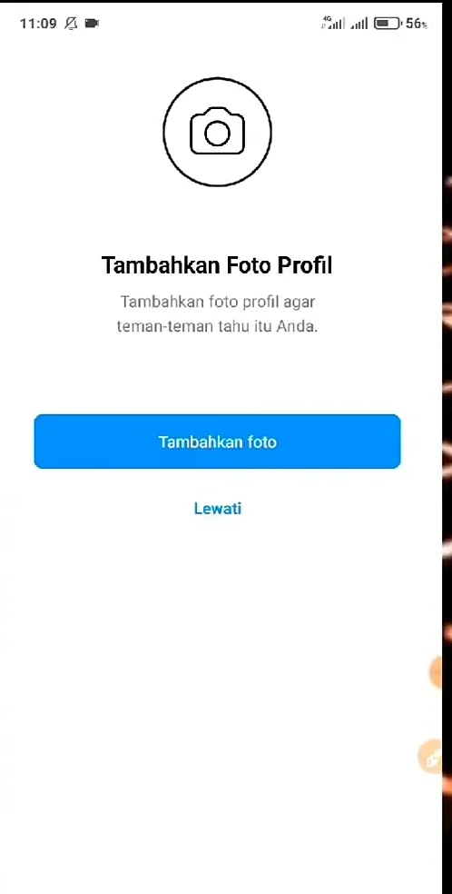 tambahkan foto atau lewati