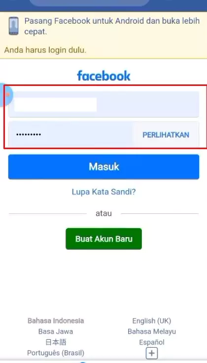 Kode Konfirmasi Facebook Tidak Masuk ke SMS