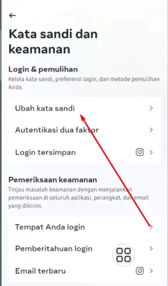 Cara Mengganti Password Instagram