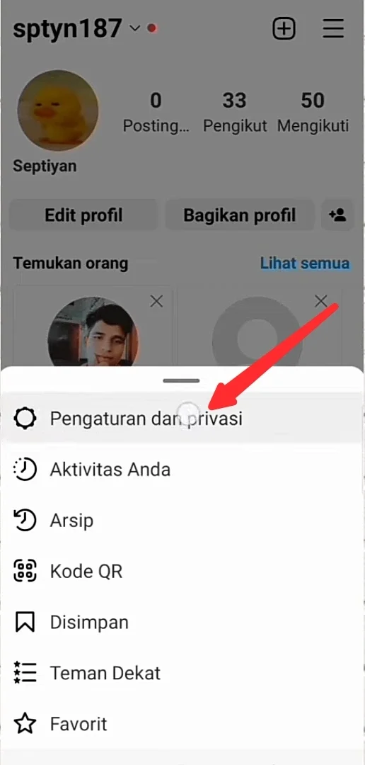 pengaturan dan privasi