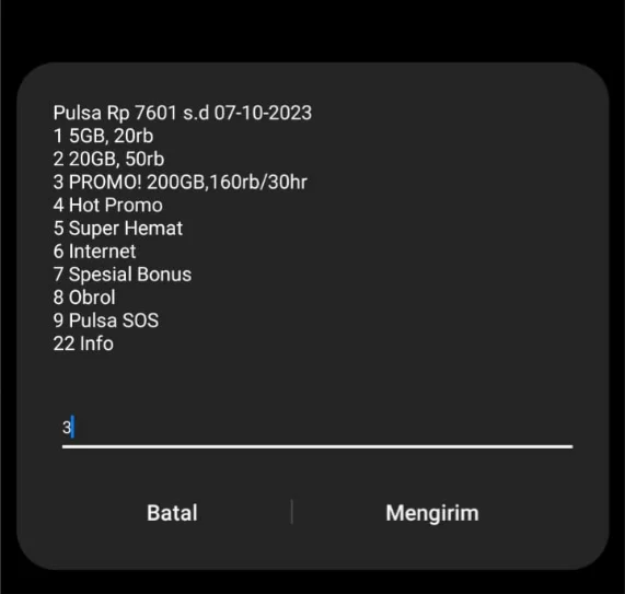 Cara Beli Paket Tri Pakai Pulsa