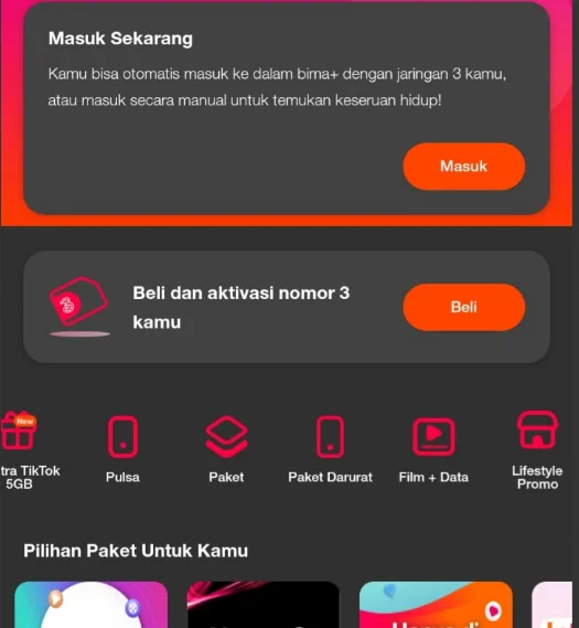 Cara Beli Paket Tri Pakai Pulsa