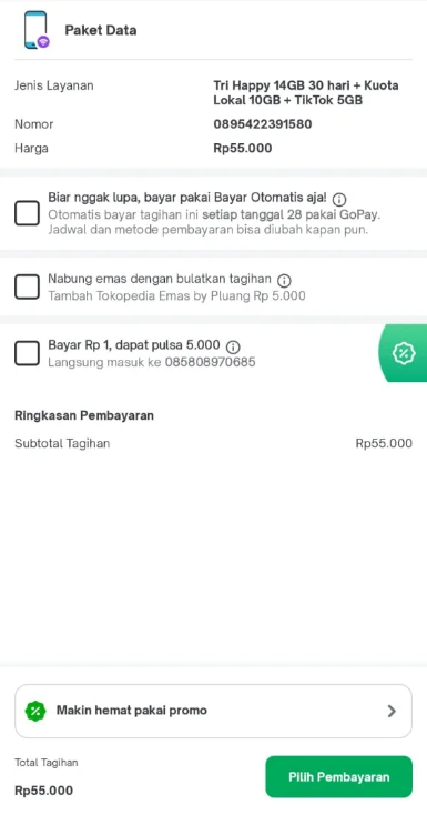 Cara Beli Paket Tri Pakai Pulsa