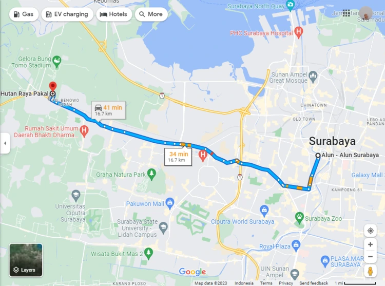 Rute Menuju Hutan Kota Pakal