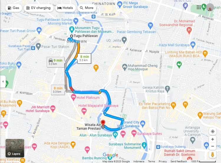 Rute Menuju Air Taman Prestasi