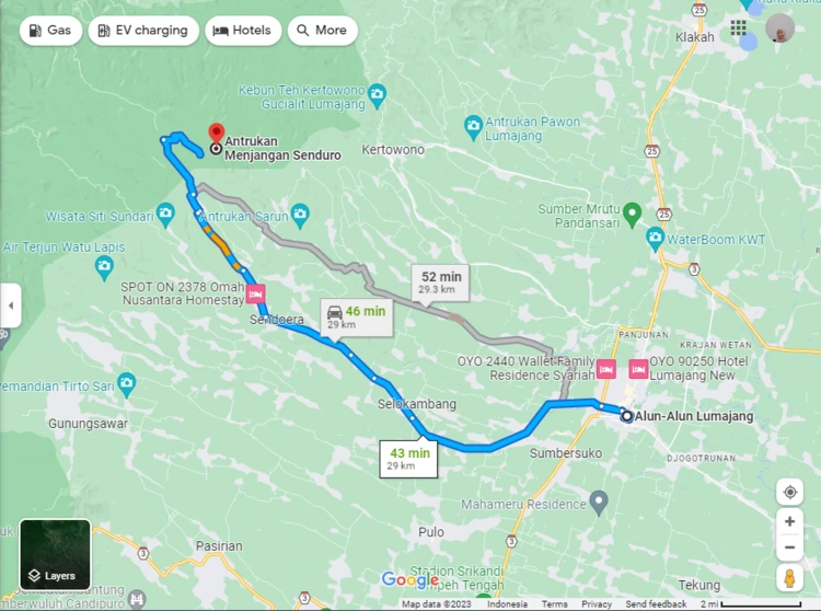 Rute Menuju Antrukan Menjangan Senduro