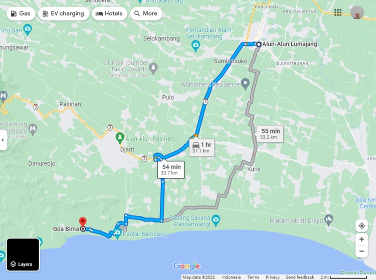 Rute Menuju Goa Bima