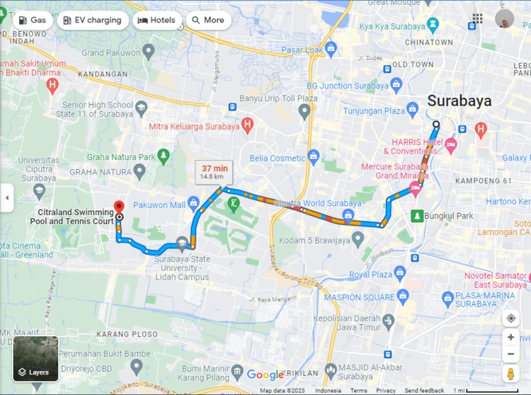 Rute Menuju Citraland Swimming Pool