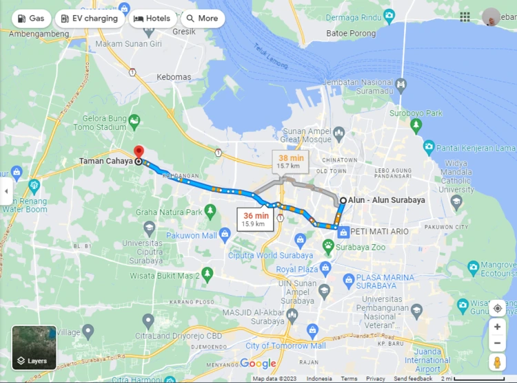 Rute Menuju Taman Cahaya