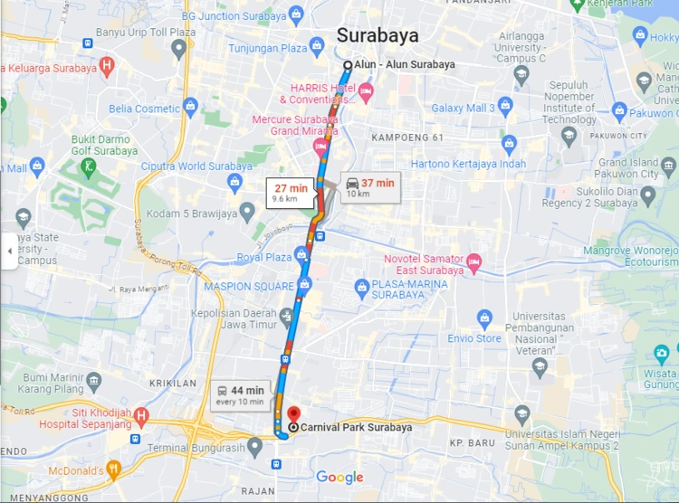 Rute Menuju Surabaya Carnival Park