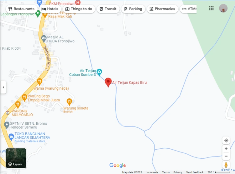 Rute Menuju Air Terjun Kapas Biru