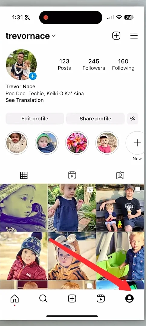 klik saja opsi profil.