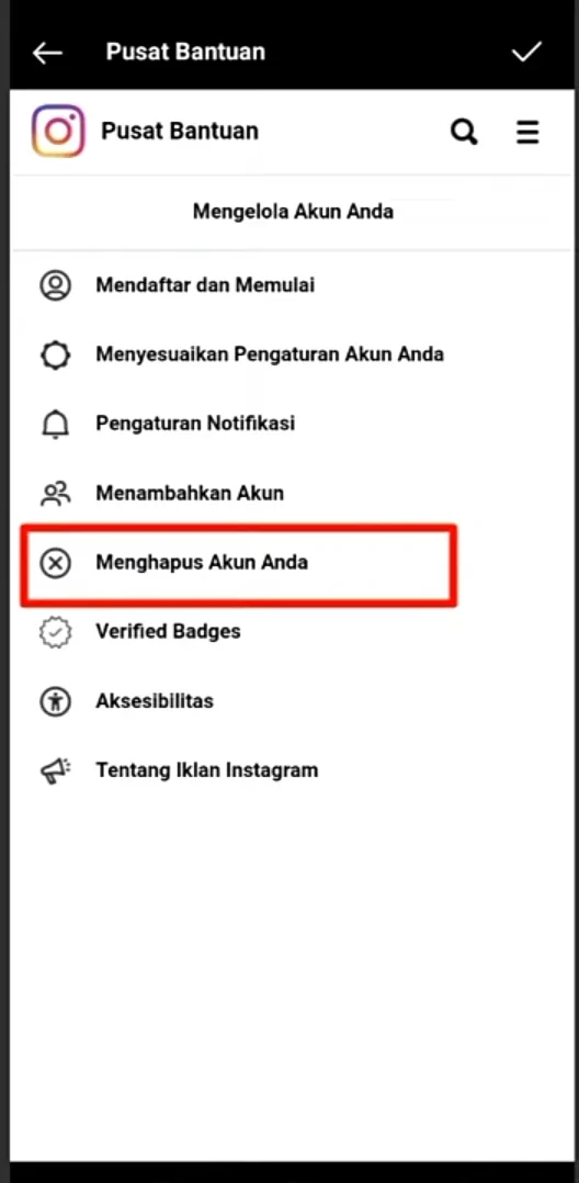 menghapus akun Anda.