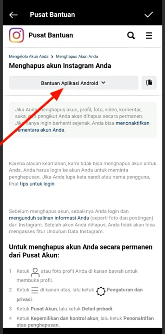 bantuan aplikasi android.