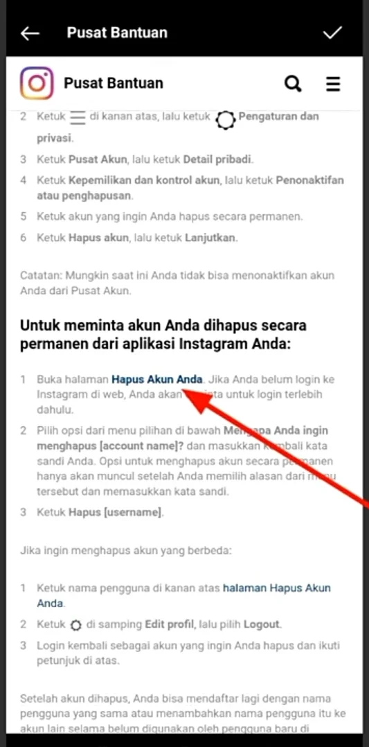 hapus akun Anda.