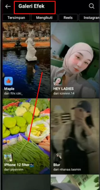 Cara Mencari Efek Instagram