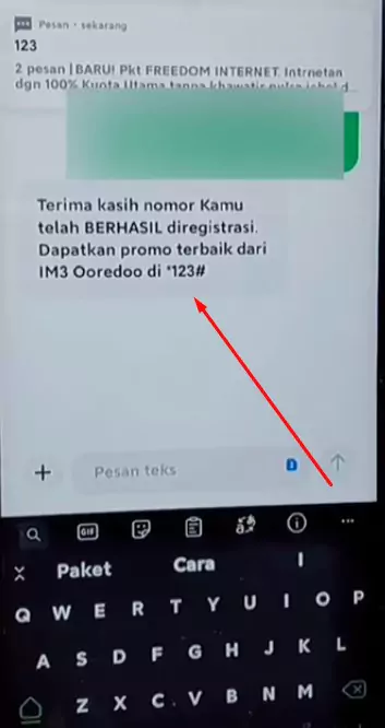 Contoh Registrasi Kartu Indosat