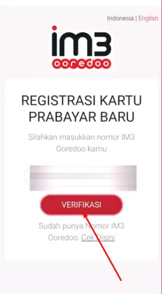 Contoh Registrasi Kartu Indosat