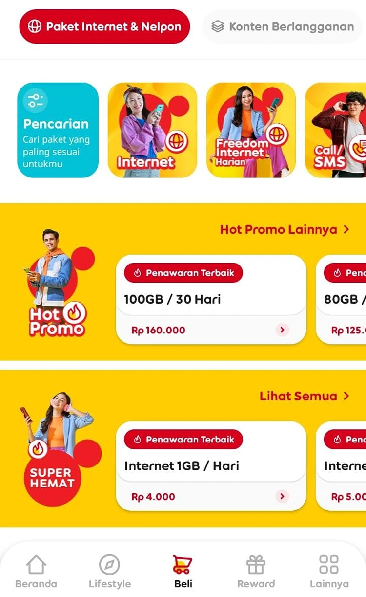 belilah paket data spesifik