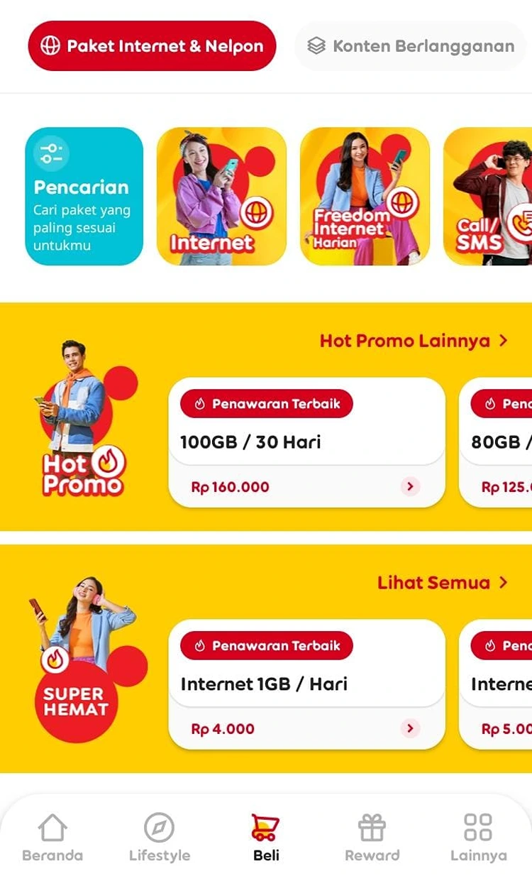 Carilah paket data