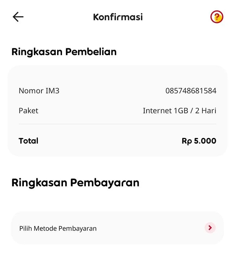 klik “Pilih Metode Pembayaran”