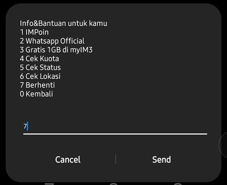 nomor 7 opsi “Berhenti”