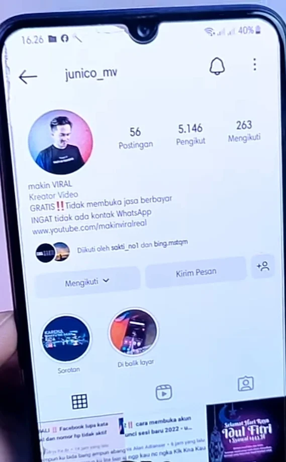 pilih saja nama akun