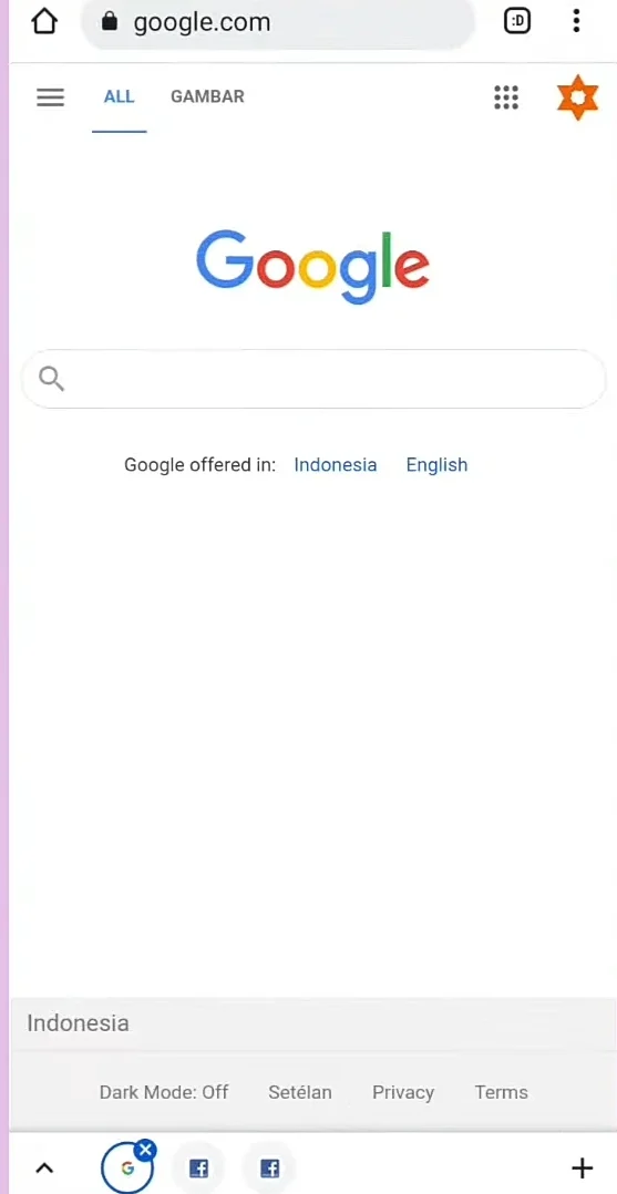 beranda pada Google.