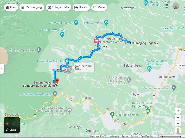 Rute Menuju Gunung Wayang